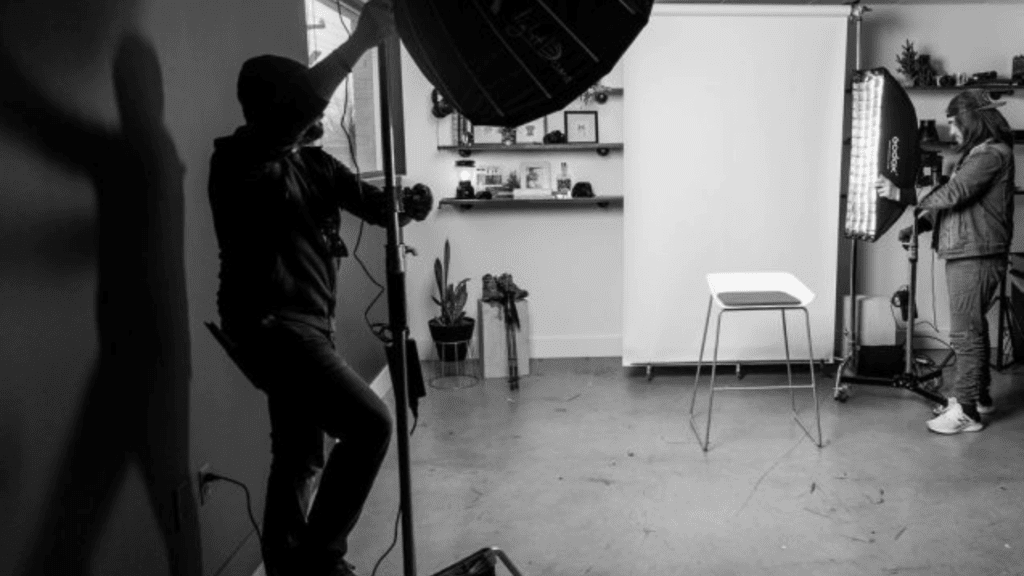 photography studio in black and white